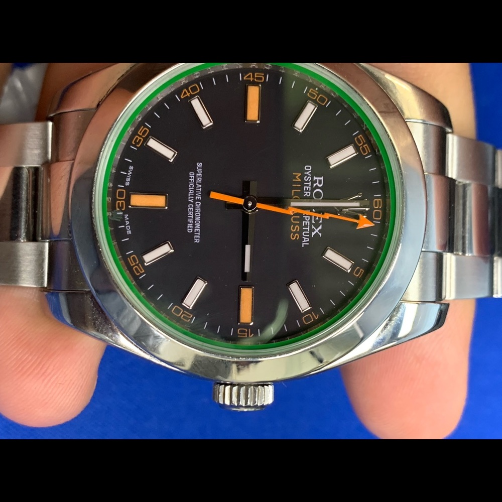 Rolex gren crystal automatic mens watch